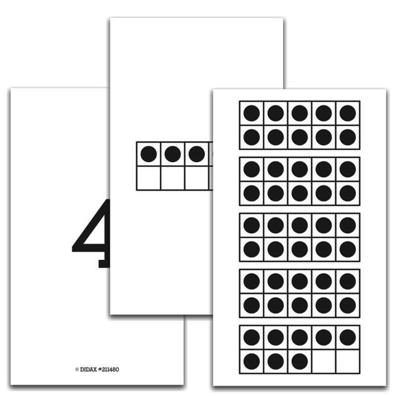 Didax Educational Resources 1-50 Ten-Frame 1â€“50 Cards, White, Black, 0.81 H x 6.0 L x 4.5 W, (211480) - Image 1
